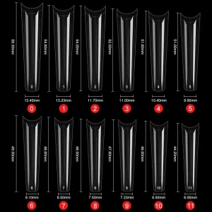 New Style Easy Apply 120Pcs Bag Full Cover Clear False Press On Nails 4XL Super Long Extension Coffin Almond Nail Tips