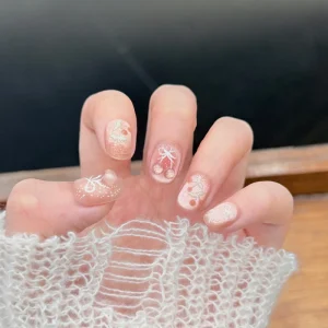 New Style Fashionable High Quality Customized ABS Plastic Manual Nail Art with Glue for Girls Finger Nails