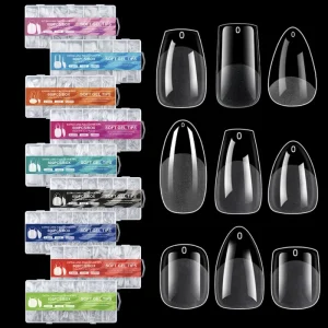 New Style Fashionable Oval Manicure Nail Tips No Carving Filing Required Semi Matte Seamless Frosted False