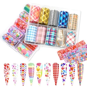 New Summer Nail Foils Set Nail Art Transfer Foil Sticker Floral Decal Sliders for Nail Manicure Decoration