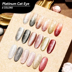 New Trend 6colors Platinum Cat Eye Gel Nail Polish High Pigment Cat Eye Nails Gel Professional ODM Custom Nail Supplier