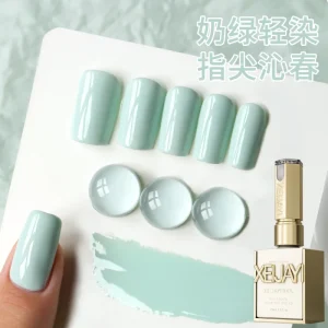 New Trendy Milk Green Nail Gel Simple Versatile Solid UV Color Gel for Professional Nail Salon Daily Use