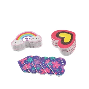 New YD Small Heart Cloud Shaped Cute Nail File and Buffer With logo Double sided Printing Low MOQ Mini Heart Shaped Nail