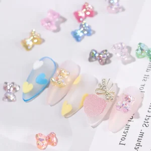 Newest 3D Soft Nail Art Product Resin Bear Nail Decoration for Nail Art