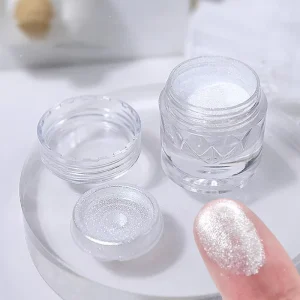 Newest Pearl White Aurora Nail Powder Chrome Mirror Effect Supply Acrylic Powder With Box for Nails