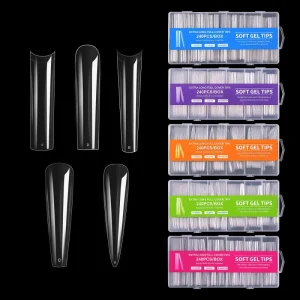 No C Curve 3xl Coffin Tips 240pcs Box Square Stiletto Extra Long Straight ABS Nails Custom Logo Xxxl No C Cover Coffin Nail Tip