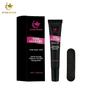 No Need UV Semi Solid Glue for Press on Nails UV free Air Dry Fast Long Hold Super Strong Nail Gel for Nail Tips 15ml Glue Gel