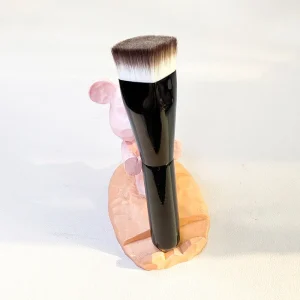 No Trace Non Powder Absorbing Black Wood Handle Foundation Brush BB Cream Square Flat Head Liquid Portable Vegan Brush
