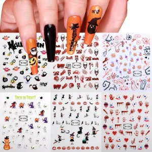 Non toxic Waterproof PET 3D Embossed White Flower Nail Art Stickers for Elegant Wedding Bridal French Style Manicure Decoration