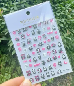 Ns 016 023 5D Halloween Nail Art Stickers Pumpkin Evil Manicure Accessories Nail Decorations