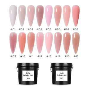 Nude Builder Hard Quick Extension Gel Nail 16 Color French Style OEM ODM 1kg Private Label Supply