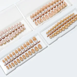 Nude French Wear Nails Almond Coffin Square Squoval Wearable Simple Nail Tips