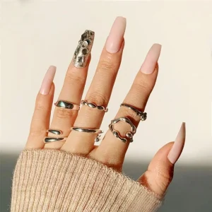 Nude Full Acrylic High Quality False Artificial Tips Art Press on Nails