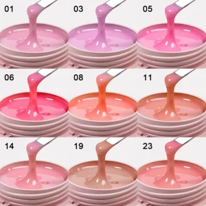 Nude Pink Nail Extension Gel Builder HEMA TPO TMPTA Free Russian Gel Nail Extension Custom 5 in 1 Gel Builder in a Jar