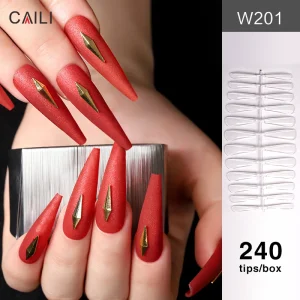 OEM 240pcs Lady French Style Artificial False Nails Half Tips and Full Cover False Nail Unas