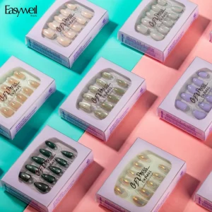 OEM 30pcs Soft Gel Acrylic False Nails Press on Custom Design High Quality Luxury Press on Nails Packaging