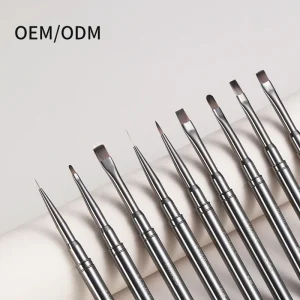 OEM 9 Types Gel Nail Polish Custom Brush Round Thin Nail Liner Brush Japanese Nail Art Brush