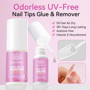 OEM Custom Logo Nail Glue Debonder Remover False Nail Tips Glue No UV Air Dry Brush on Nail Glue for Press on Nails