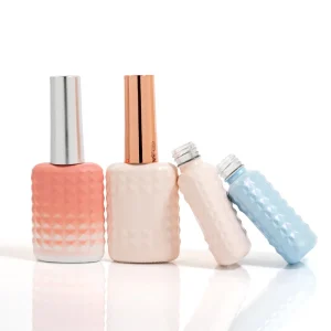 OEM Customized Logo and Color Gold UV Nail Gel Polish Bottle Empty Glass for Nail Polish