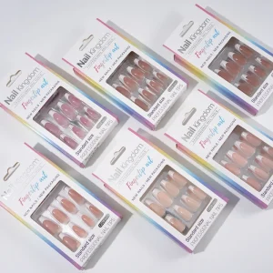 OEM Factory 30pcs box French False Nails Long Lasting Acrylic Waterproof Designer Square Coffin Pink Nude French Press on Nails