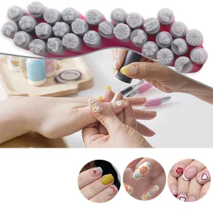 OEM Floral Butterfly Pattern Nail Art Stamp Pen Set Hand Shaped Silicone Manicure Tool for Flower Painting & Drawing