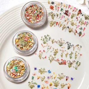 OEM Flower Resin Nail Decoration Dried Flowers for Nails 3d Art Decorations Flowers for Nails 3d Art Decorations