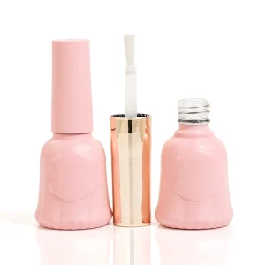 OEM Gel Polish Bottle 9 ml 15 ml Elegant pink Bear Carton Pattern Design for Nail Salon Sample