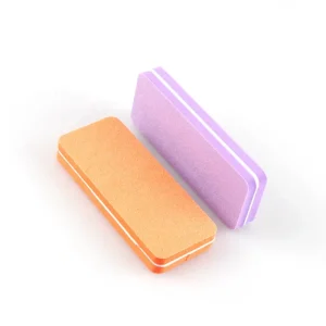 OEM Logo Square Nail Buffer 100 180 Grit Double Sided Purple Orange Mini Reusable Durable Sponge File