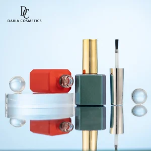 OEM Manufacture Custom UV Gel Flashing Red Green 15ml Nail Polish Bottle with Cap and Brush logo Printing