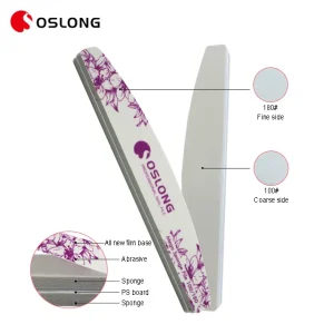 OEM Nail Buffer Block 80 320 Grit Half Moon Custom Logo Durable Mega Sponge File for Nail Salon