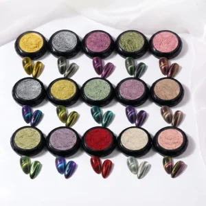 OEM ODM 15 Colors 3D cat Eye Pigment 0.3g Shining Magnetic Nail Art DIY Powder
