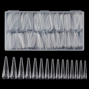 OEM ODM 150pcs box Embedd Thicken Transparent Quick Building Mold Tips UV Gel Stiletto Dual Forms False Nails for Nail Extension