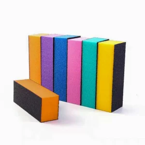 OEM ODM Colorful Tool Grit Soft Care 3 Sided Foam Square Polish Sanding File Block Buffer Nail Art Manicure Sponge