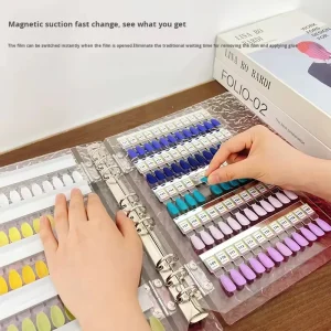 OEM ODM Large Capacity Nail Art Storage Album Manicure Polish Gel Tips Display Board for Testing Colors White
