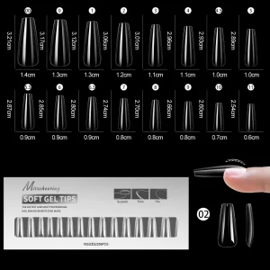 OEM ODM Non No C Curve Nail Tips Box Half Full Cover XXL XXXL Long Stiletto Square Coffin ABS Soft Gel X Nail Tips