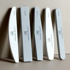 OEM ODM Premium Material 100 180 Grit Half Moon Colorful Sponge Nail Files With Private Label