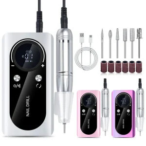 OEM ODM Professional 45000Rpm Portable Cordless Nail Polisher Tool Rechargeable Electric Nail Drill Machine