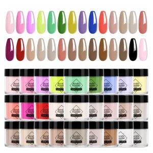 OEM Private Label 29 Colors Professional Manicure Crystal Nail Art Polymer Dip Dipping Acrylic Powder