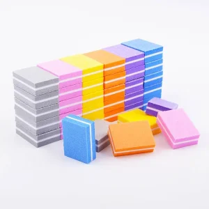 OEM Random Colors Mini Nail Buffer Small Square Nail Sponge Files Disposable Customized Logo Private Label Nail Buffer Block