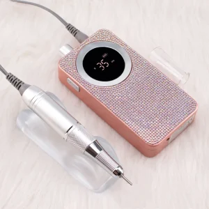 OEM Shiny Crystal Rhinestone 35000rpm Brushless Motor Cordless Portable Charging Beauty Personal Care Nails Drill Machine Tools