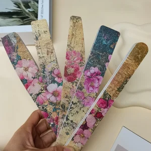 Oil Exquisite Painting Patterns Polish Sanding Buffer Strips Durable Thickened Printed Sponge Reusable Sandpaper Nail File
