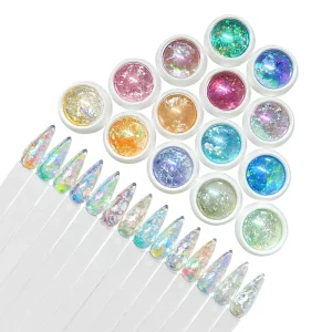 Opal Flake Glitter Nails Decoration Mermaid Aurora Nail Brocade Flakes Powder DIY Nail Charms