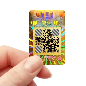 Original Holographic Sticker Design Embossing Tags Tamper proof Small Gold Tape Card Stickers Label Holographics