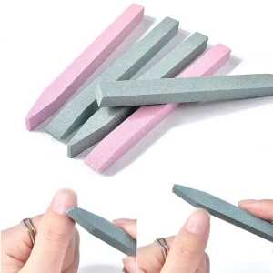 Other Manicure Tools Long pink Cyan Nail Polishing Stick Quartz Nail File Buffer Block