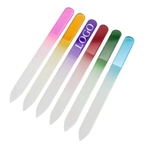 Oversized Single Shade Crystal Glass Nail Buffer No Custom Logo Double Face Safe Polishing Strip Portable Manicure Grinding File