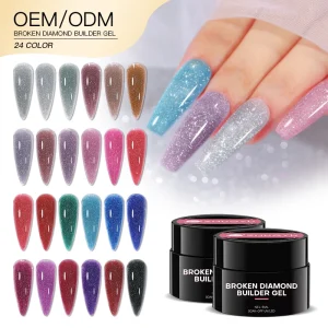 Own Brand Nail Gel UV Gel Polish French Glitter Colors DIY for Soak off Hard Nail Gel Collection Nail Extension Gel