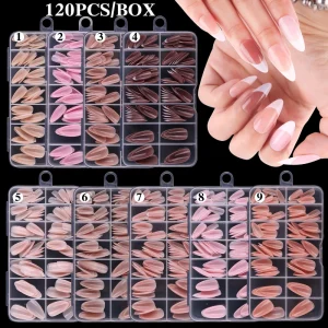 PMMA Gradient Design Nail Tips False Fingers Application 120pcs