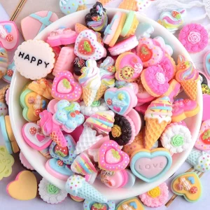 Paso Sico Kawaii Girls Cute Cake Cream Heart Resin Nail Art Accessories Other Nail Art Products Manicure DIY Accessories
