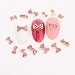Paso Sico Manicure Bow Rhinestone Crystal DIY Nail Art Ornaments Rose Tie Valentine’s Day New Year Holiday Festive Made Zhejiang