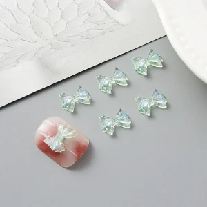 Pastel Color 3D Bow Nail Art Charms Candy Color Resin Bows Nail Decorations for Nail Art DIY